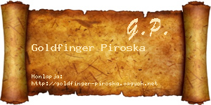 Goldfinger Piroska névjegykártya